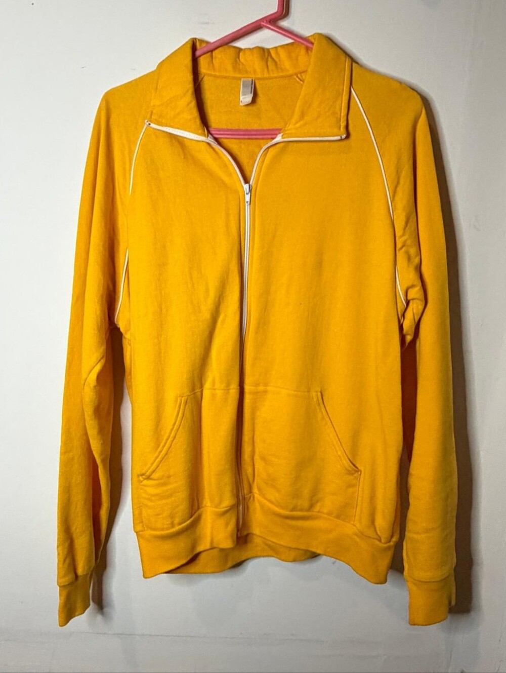 Men's AMERICAN APPAREL Yellow Full-Zip Track Jacket Sweater